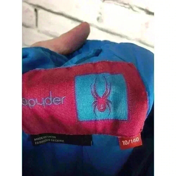 Spyder Womans Size 10/140 Blue Snowpants Puffer Pants - Picture 3 of 10